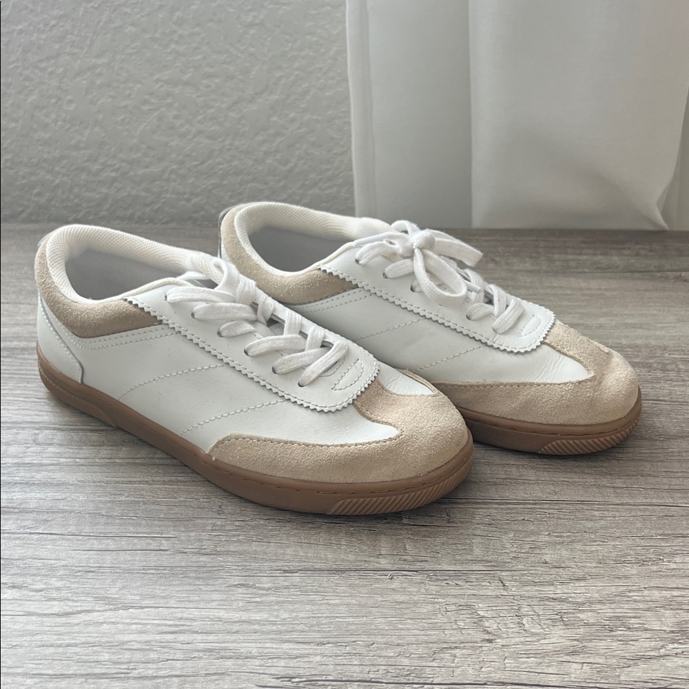 Zara Kids White and Tan Sneakers
